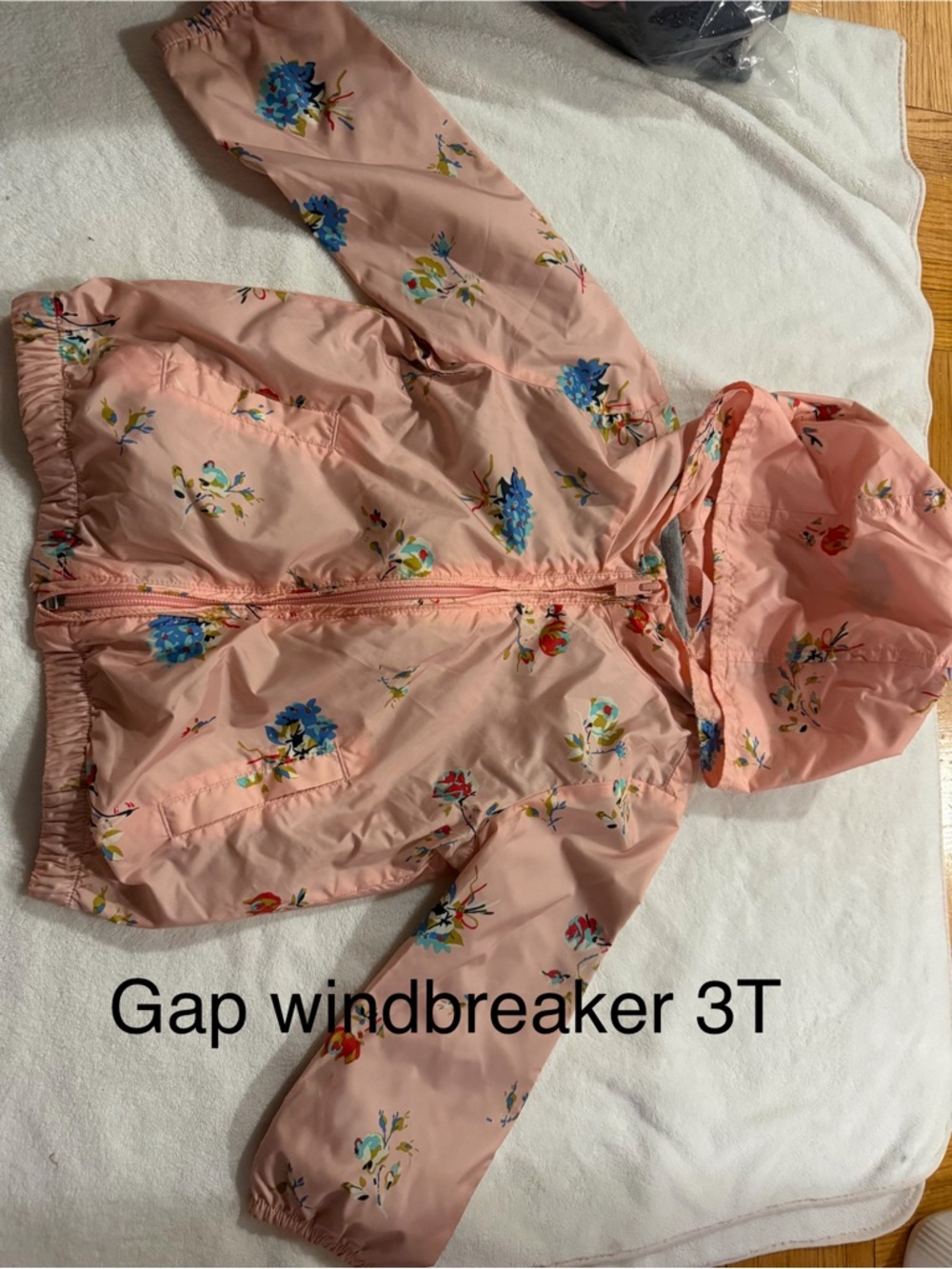GAP Peach Floral Hooded Windbreaker Jacket
